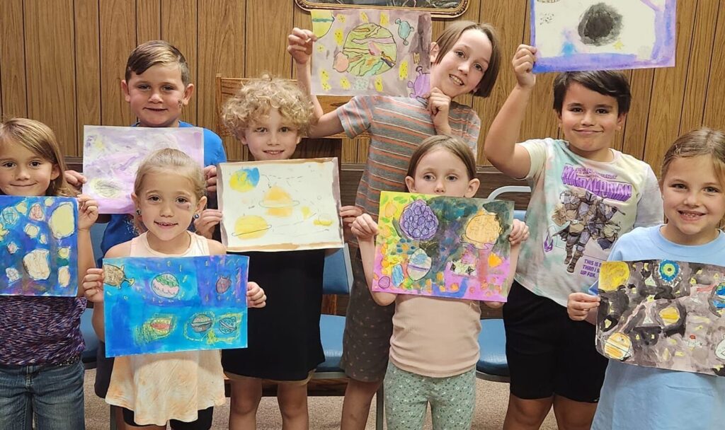 kids at an art class