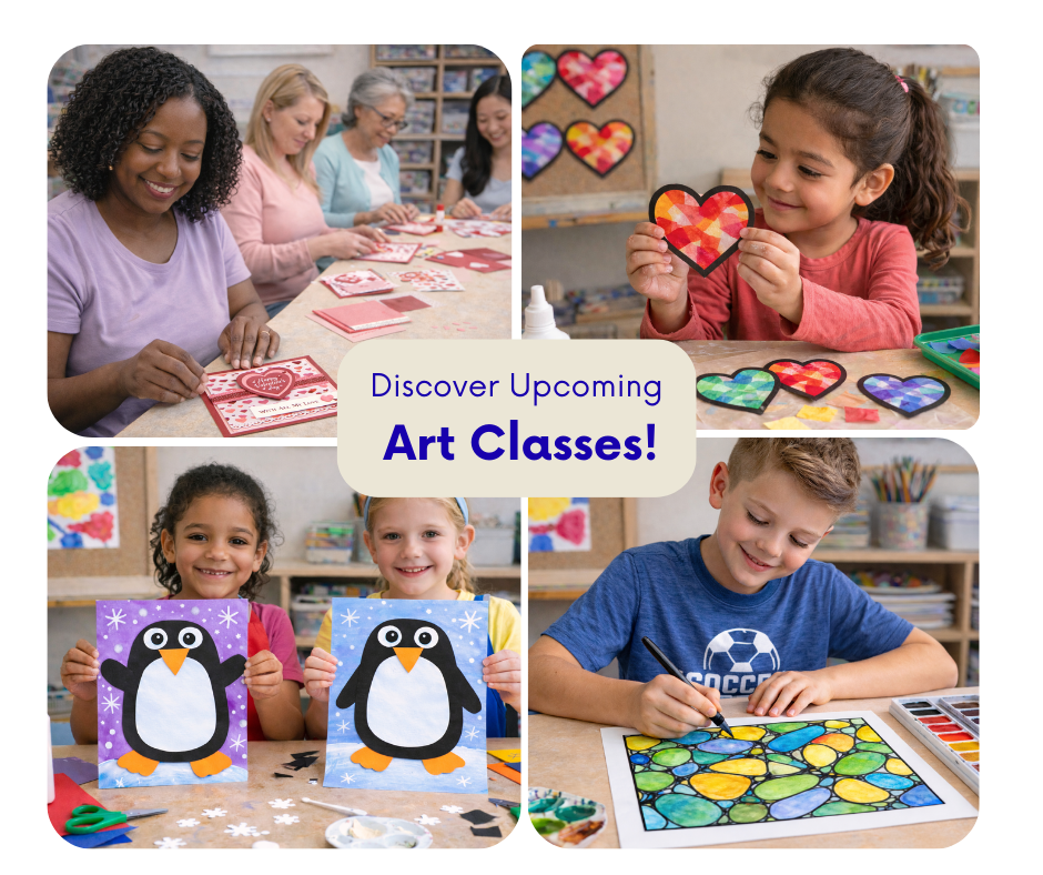 photos of people with art projects